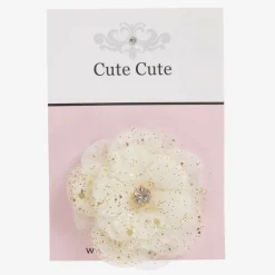 Cute Cute Ivory Satin & Tulle Hairclip (6cm) Clearance