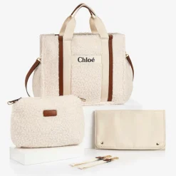 Chloé Ivory Sherpa Fleece Changing Bag (41cm) New