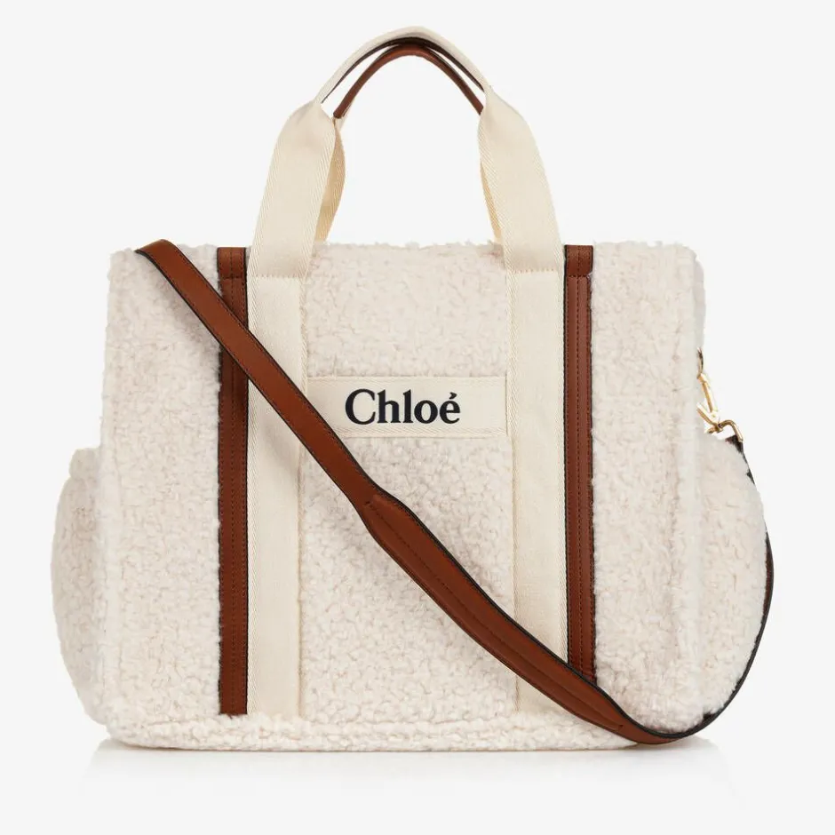 Chloé Ivory Sherpa Fleece Changing Bag (41cm) New