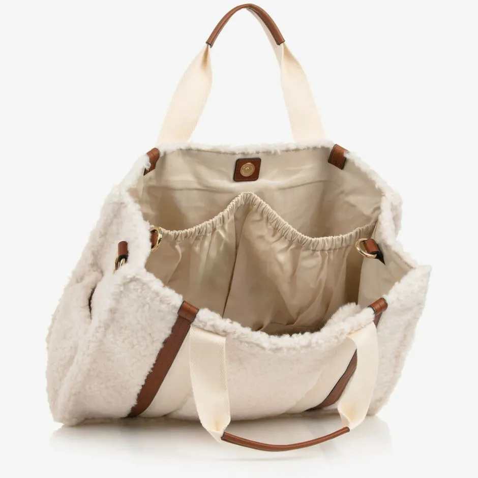 Chloé Ivory Sherpa Fleece Changing Bag (41cm) New