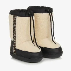 Moschino Ivory Sherpa Fleece Snow Boots Online
