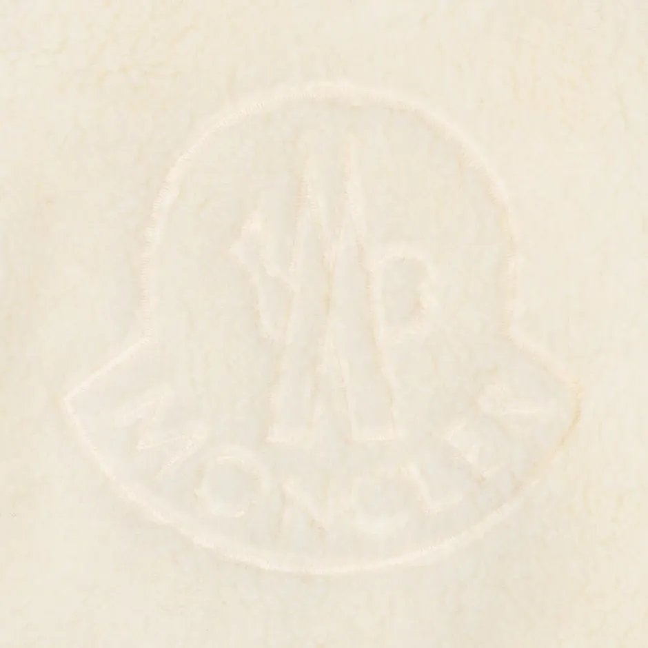 Moncler Enfant Ivory Sherpa Fleece Zip-Up Top