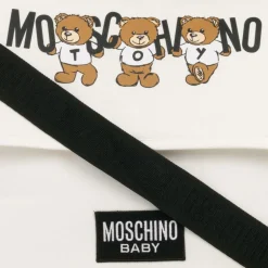 Moschino Baby Ivory Teddy Bear Logo Cotton Changing Bag (39cm)