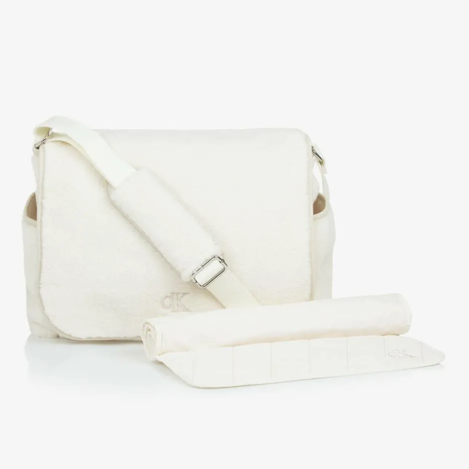 Calvin Klein Ivory Teddy Fleece Changing Bag (42cm) Clearance