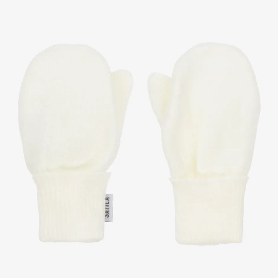 Sätila of Sweden Ivory Twiddle Knitted Baby Mittens Online