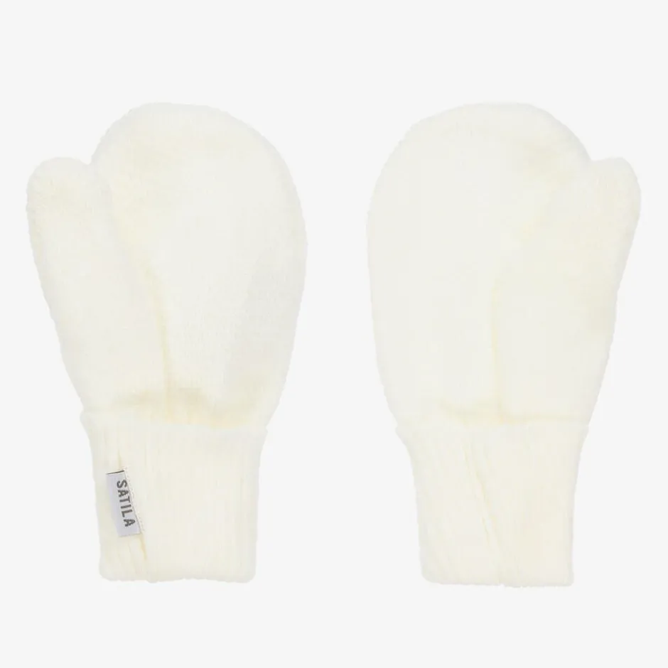 Sätila of Sweden Ivory Twiddle Knitted Baby Mittens Online