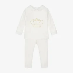 Sofija Ivory Velour Baby Trouser Set Discount