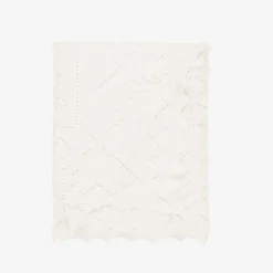 G.H.Hurt amp; Son Ivory Wool Baby Shawl (130cm)