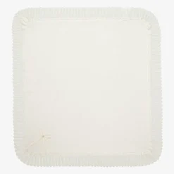 Paz Rodríguez Ivory Wool Knit Baby Shawl (106cm) Sale