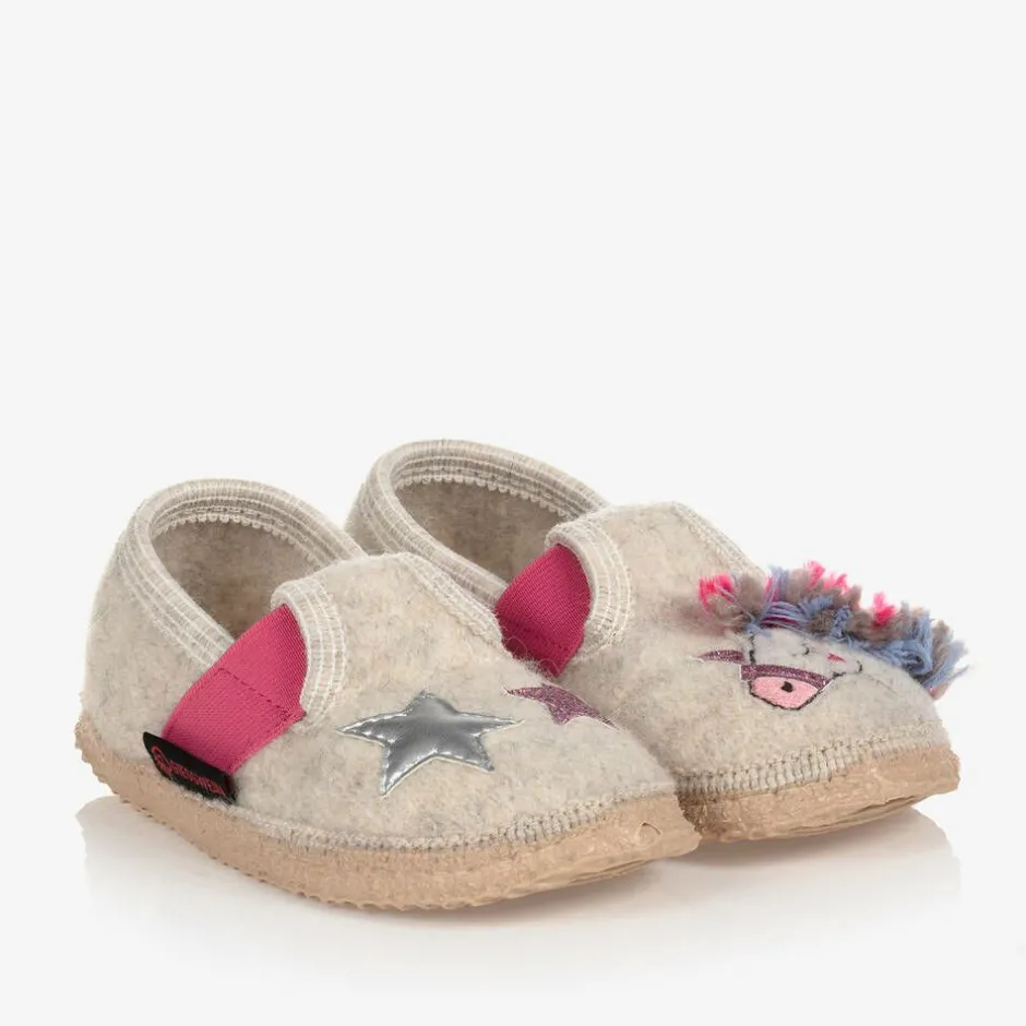 Giesswein Ivory Wool Unicorn Slippers