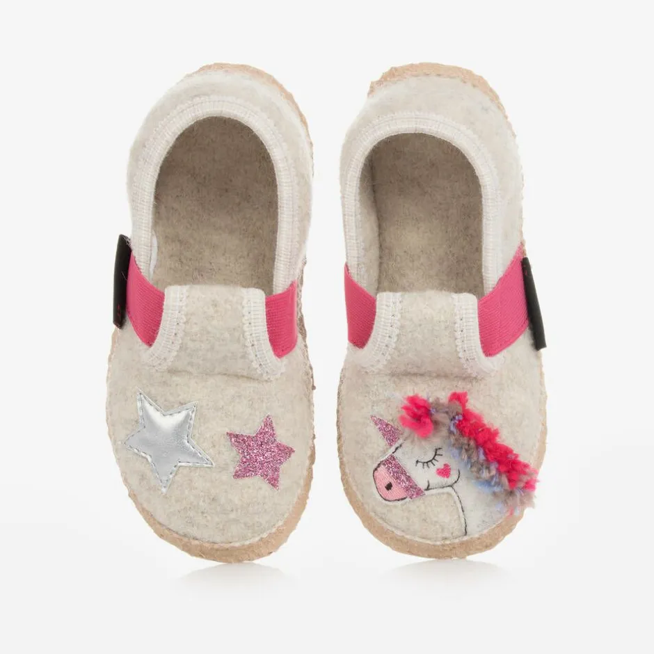 Giesswein Ivory Wool Unicorn Slippers