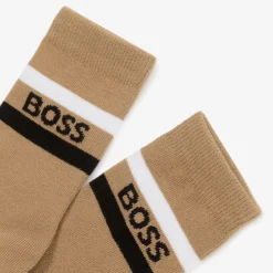 BOSS Junior Boys Black & Beige Socks (3 Pack) New