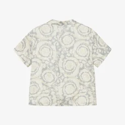 Versace Junior Boys Ivory Silk Barocco Shirt Hot