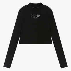 Guess Junior Girls Black Cotton Top Hot