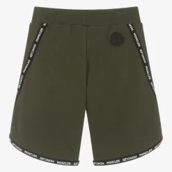 Moncler Enfant Khaki Green Logo Shorts Online