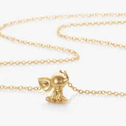 NOA Mini 18kt Yellow Gold Diamond Elephant Necklace (38cm)