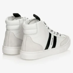Moncler Enfant Leather High-Top Logo Trainers New