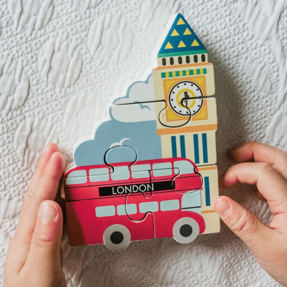 Orange Tree Toys London Bus Wooden Puzzle (12cm) New