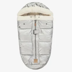 Elodie Metallic Silver Padded Footmuff (90cm) SilverSheen Outlet