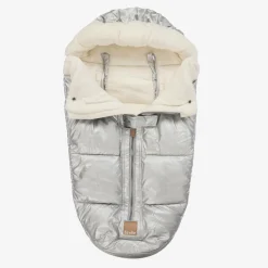 Elodie Metallic Silver Padded Footmuff (90cm) SilverSheen Outlet