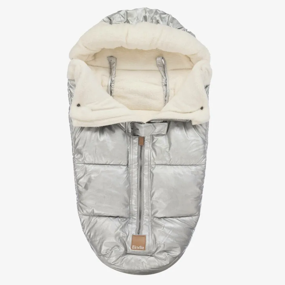 Elodie Metallic Silver Padded Footmuff (90cm) SilverSheen Outlet
