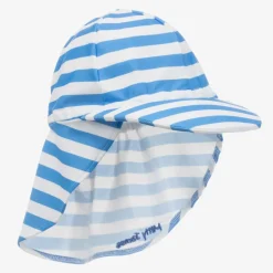 Mitty James Mid-Blue Striped Legionnaire's Hat (UPF 50+)