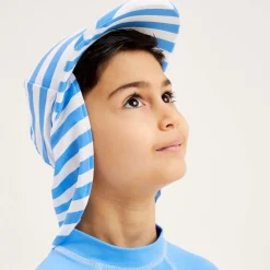 Mitty James Mid-Blue Striped Legionnaire's Hat (UPF 50+)