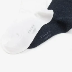 Falke Navy Blue & White Cotton Socks (2 Pack) Clearance