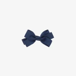 Peach Ribbons Navy Blue Bow Hair Clip (7cm) Hot