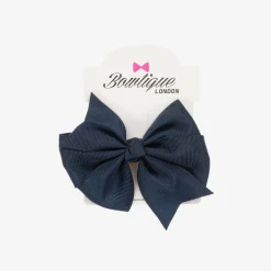Bowtique London Blue Bow Hair Clip (10cm) Navy Sale