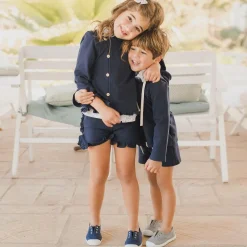 Pisamonas Navy Blue Canvas Slip-On Trainers Discount