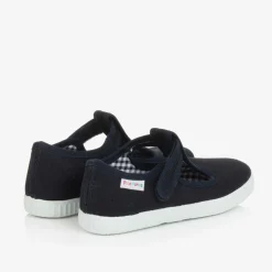 Pisamonas Navy Blue Canvas T-Bar Shoes Clearance
