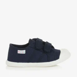 Pisamonas Navy Blue Canvas Velcro Trainers Outlet