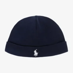 Ralph Lauren Navy Blue Cotton Baby Hat Discount