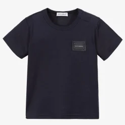 Dolce amp; Gabbana Navy Blue Cotton Baby T-Shirt Best