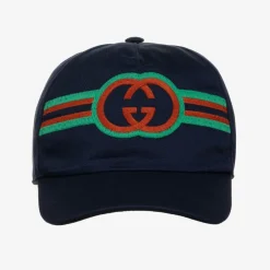 Gucci Navy Blue Cotton Cap Discount