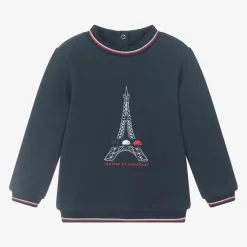 Tartine et Chocolat Navy Blue Cotton Eiffel Tower Sweatshirt Hot