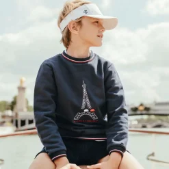 Tartine et Chocolat Navy Blue Cotton Eiffel Tower Sweatshirt Hot