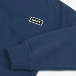 DKNY Navy Blue Cotton Embroidered Hoodie Hot