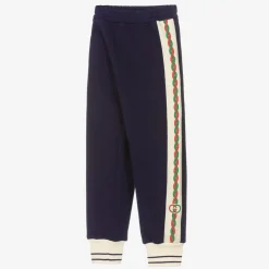 Gucci Navy Blue Cotton Joggers Hot