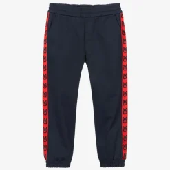 Moncler Enfant Navy Blue Cotton Logo Joggers Best