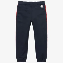 Moncler Enfant Navy Blue Cotton Logo Joggers Best