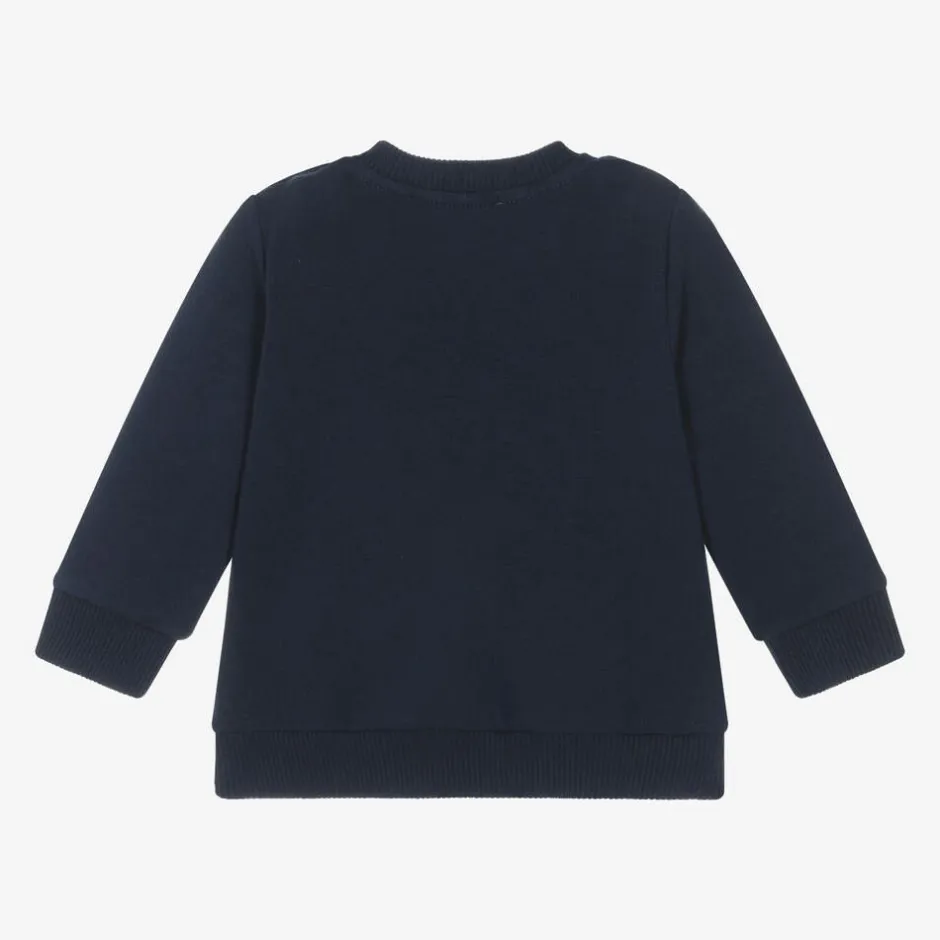 Moschino Baby Navy Blue Cotton Teddy Bear Sweatshirt Outlet