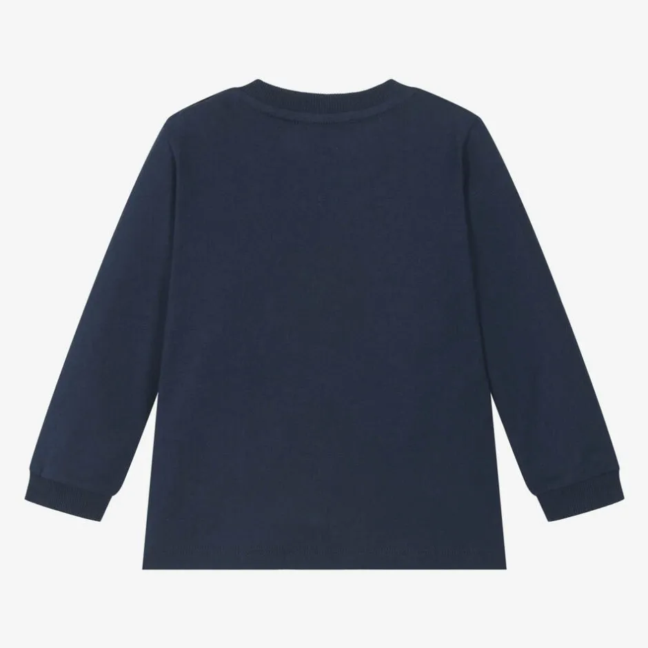 Moschino Baby Navy Blue Cotton Teddy Bear Baby Top Hot