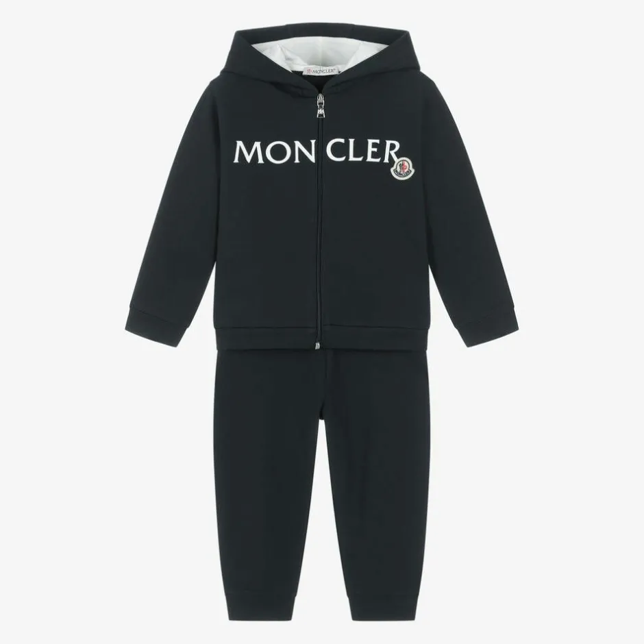 Moncler Enfant Navy Blue Cotton Tracksuit New