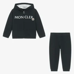 Moncler Enfant Navy Blue Cotton Tracksuit New