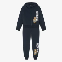Moschino Kid-Teen Navy Blue Cotton Tracksuit