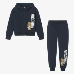 Moschino Kid-Teen Navy Blue Cotton Tracksuit