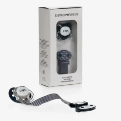 Emporio Armani Navy Blue Dummy & Clip Set Discount