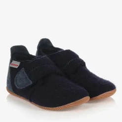 Giesswein Navy Blue Felted Wool Slippers Outlet